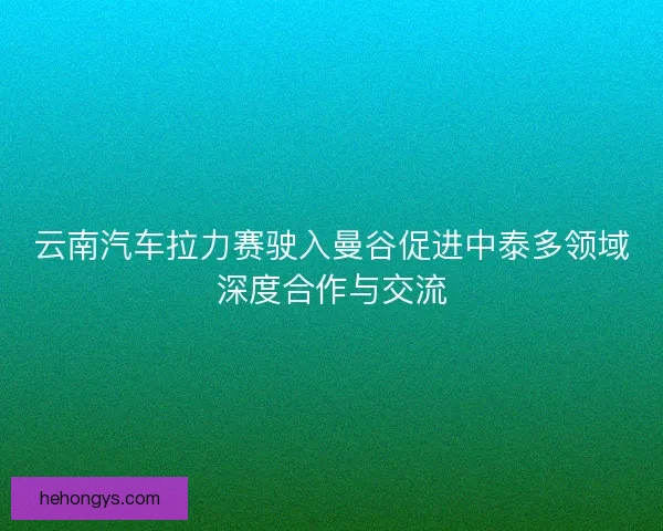 云南汽车拉力赛驶入曼谷促进中泰多领域深度合作与交流 云南汽车拉力赛驶入曼谷促进中泰多领域深度合作与交流